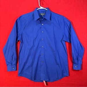 Kenneth Cole Awearness Dress Shirt 17 32/33 Slim‎ Fit Blue